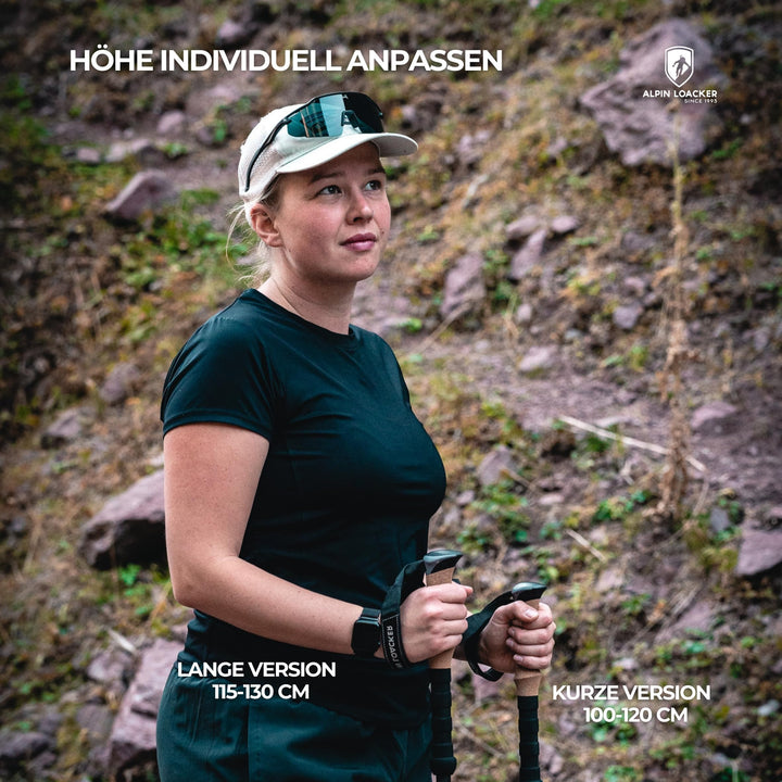 Wanderstöcke faltbar Carbon mit Korkgriff 100–120 cm Trekking - Bild 4