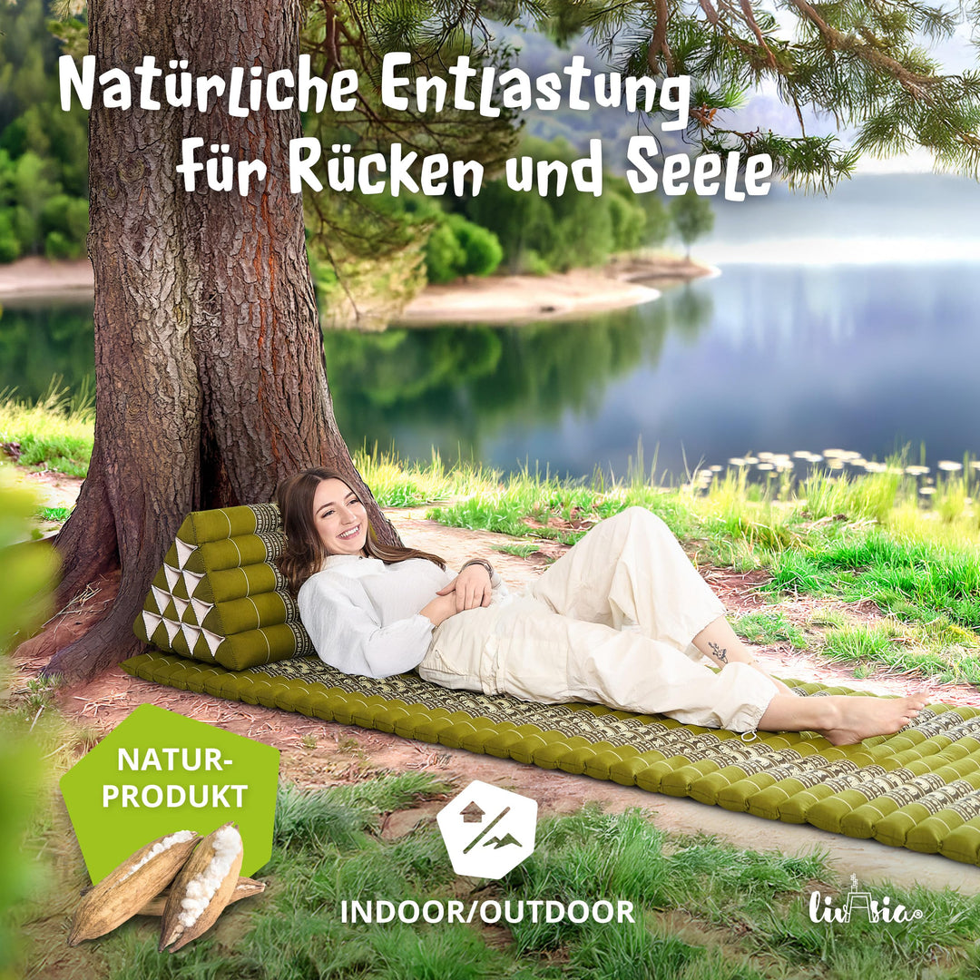 Dreieckskissen Kapok extrahoch 38x55x35cm für Garten und Balkon - Bild 2