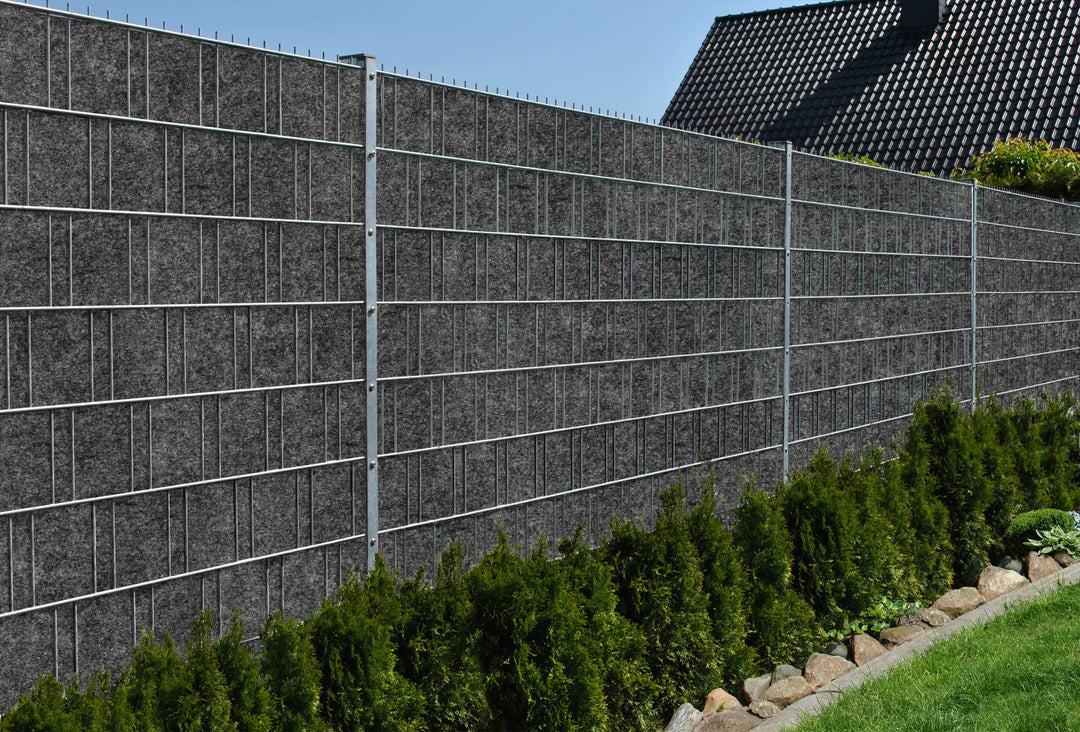 Sichtschutzstreifen Techno-Vlies 26m x 19cm für Doppelstabmattenzaun Grau - Bild 7