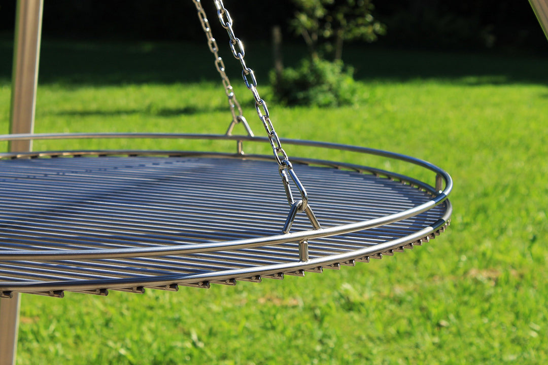 Grillrost Rund Edelstahl Ø 60 cm mit Reling für Schwenkgrill - Bild 3