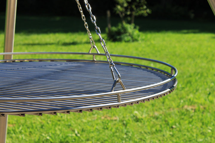 Grillrost Rund Edelstahl Ø 60 cm mit Reling für Schwenkgrill - Bild 3