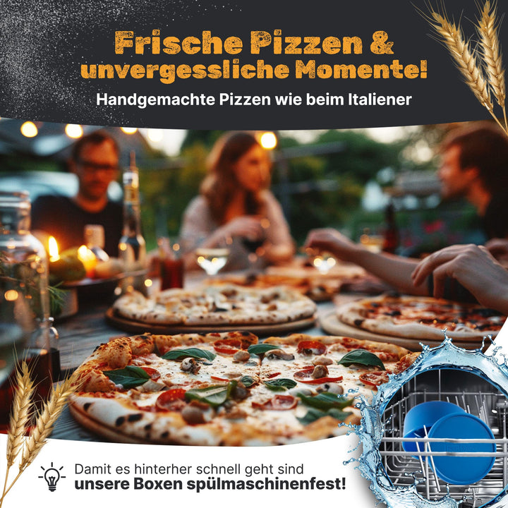 Pizzaballenbox aus Silikon 6er-Set mit Deckel fuer Teiglinge - Bild 6