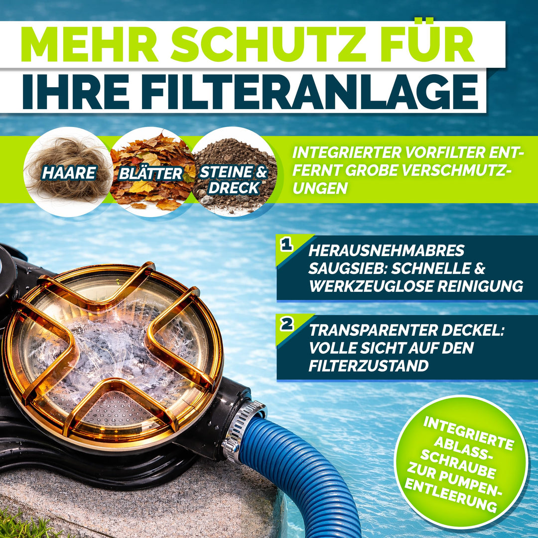 Sandfilteranlage Pool 10 m³/h mit 7-Wege-Ventil und Filterbällen - Bild 6