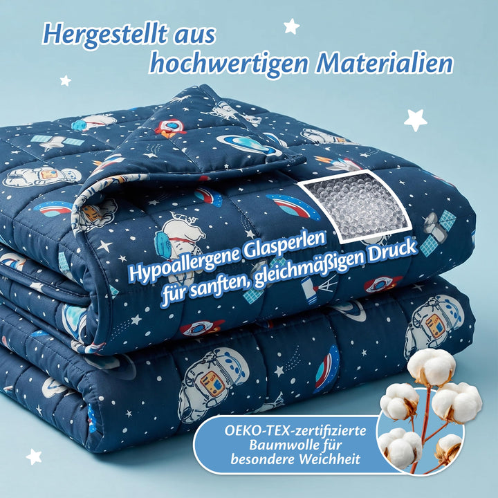 Gewichtsdecke Kinder 3,2 kg Space-Design 100x150 cm Therapiedecke - Bild 6