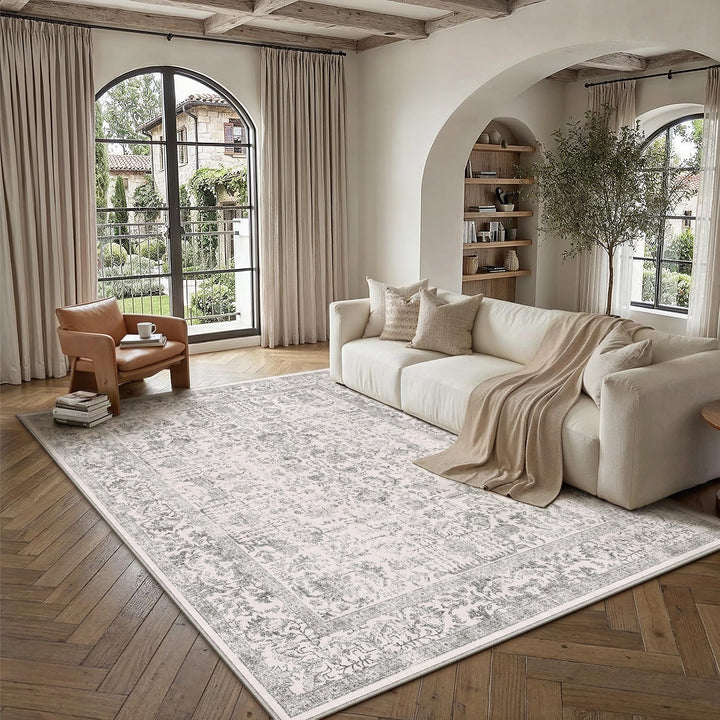 Vintage Teppich Wohnzimmer 240x300 cm waschbar Polyester Retro - Bild 6