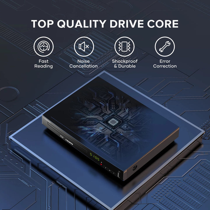 Blu-ray Player 1080p Full-HD mit HDMI, AV, Koaxial, Metallgehäuse - Bild 7
