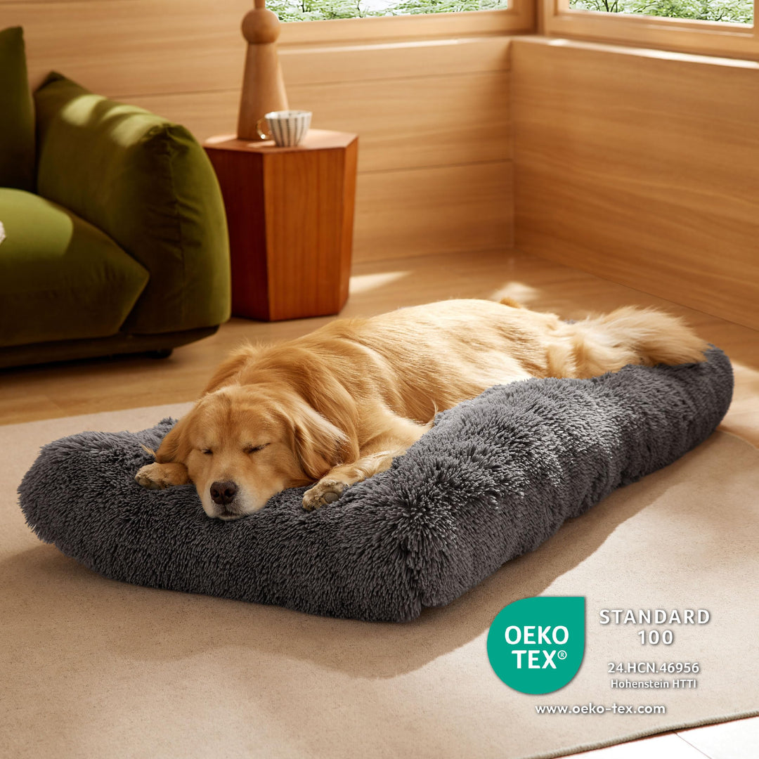 Hundekissen XXL Sherpa-Fleece waschbar 119x74cm Dunkelgrau - Bild 3