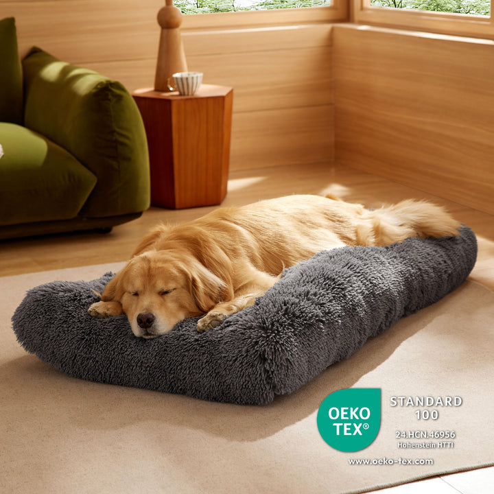 Hundekissen XXL Sherpa-Fleece waschbar 119x74cm Dunkelgrau - Bild 3