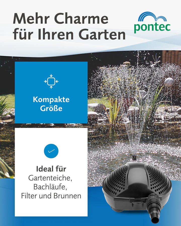 Teichpumpe Filterpumpe 2500 l/h Energiespar Bachlauf Wasserfall 10m Kabel - Bild 3