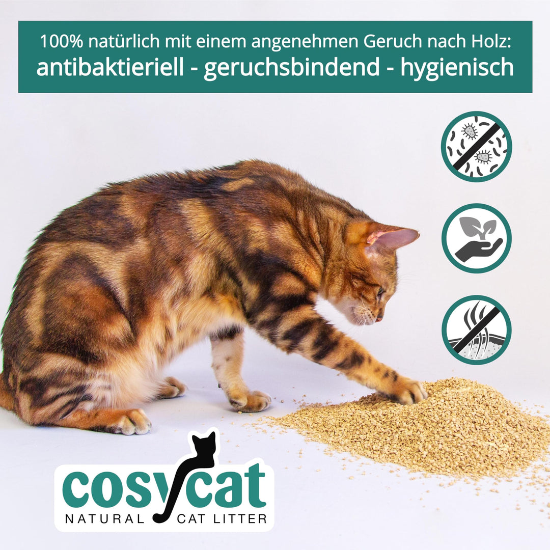 Katzenstreu aus Holz klumpend fein 4x10l toilettenspülbar - Bild 4