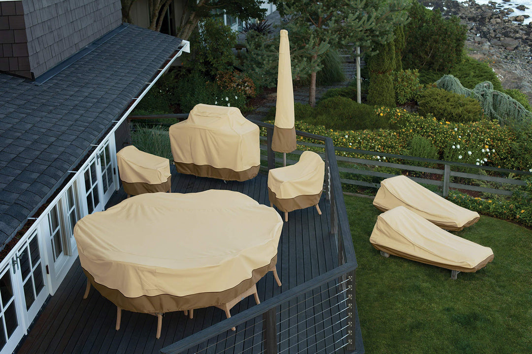 Gartenmöbel-Schutzhülle Rund 178x58 cm für Tisch mit 6 Stühlen - Bild 8