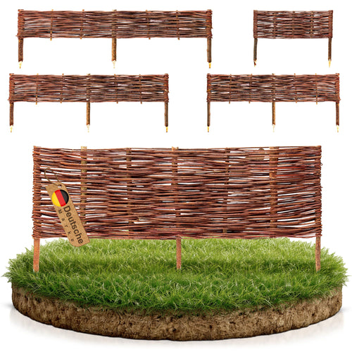 Beeteinfassung Weide 20 cm hoch 120 cm breit 10er Set Steckzaun