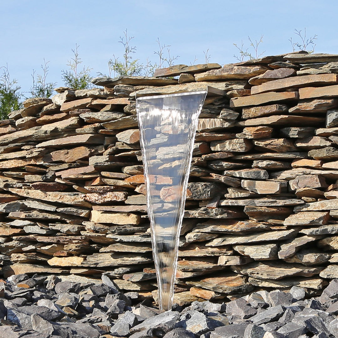 Wasserfall Element Edelstahl 30cm für Teich Gabione Mauer - Bild 8