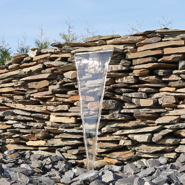 Wasserfall Element Edelstahl 30cm für Teich Gabione Mauer - Bild 8