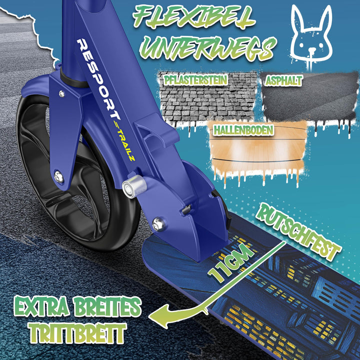 Cityroller faltbar 200mm PU-Rollen ABEC-7 bis 100kg mit Klingel - Bild 7