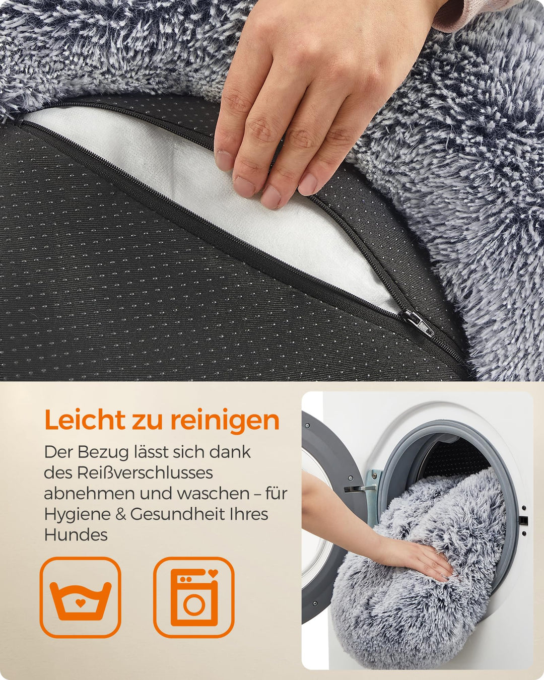 Hundebett Donut Plüsch 80 cm waschbar für Hunde bis 20 kg - Bild 6