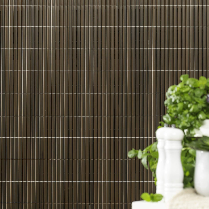 Sichtschutzmatte PVC 0,9x3m Walnuss-Braun für Zaun und Balkon - Bild 2