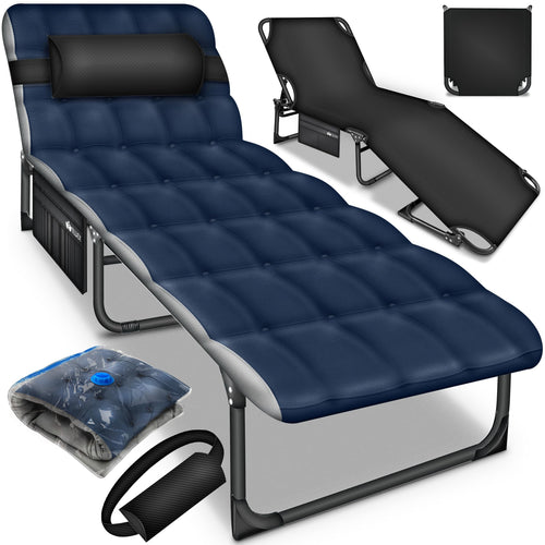 Campingbett klappbar mit Nackenkissen & Seitentasche 200 kg