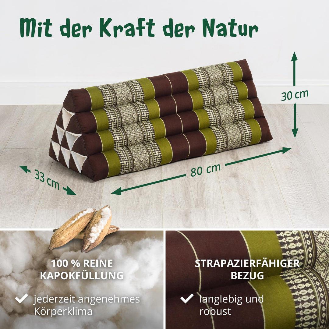Dreieckskissen Kapok 33x80x30 cm Rückenstütze Outdoor Paare - Bild 4