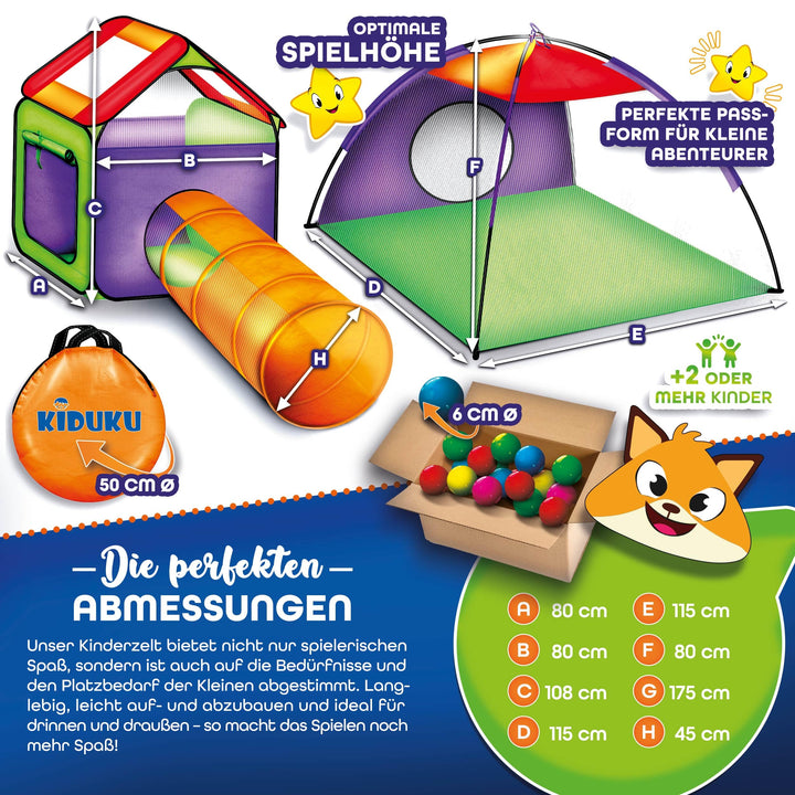 Bällebad Set 3-teilig mit Krabbeltunnel und 200 Bällen für Kinder - Bild 8