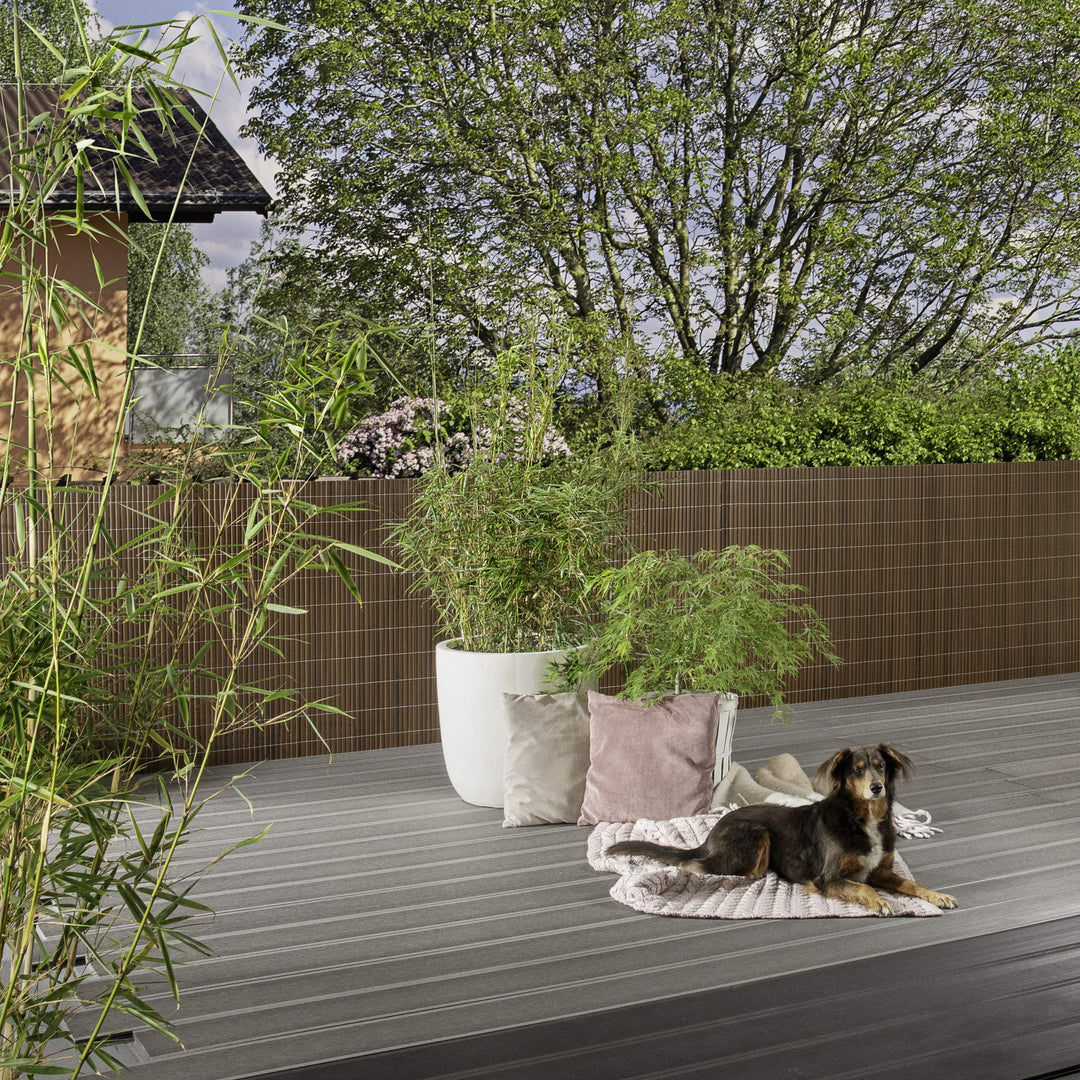 Sichtschutzmatte PVC 0,9x3m Walnuss-Braun für Zaun und Balkon - Bild 4