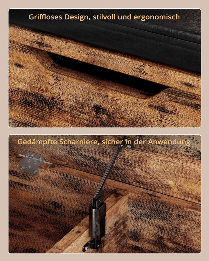 Schuhbank mit Stauraum Kunstleder 100x30x62cm 3 Fächer Flur - Bild 6