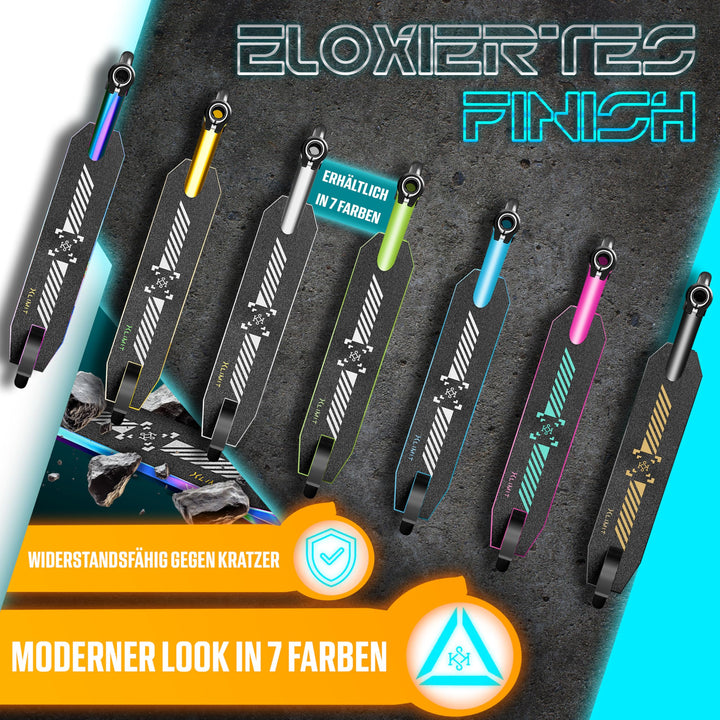 Stunt Scooter 360° Lenkung Aluminium 110mm PU-Räder ABEC 9 mit Ständer - Bild 6