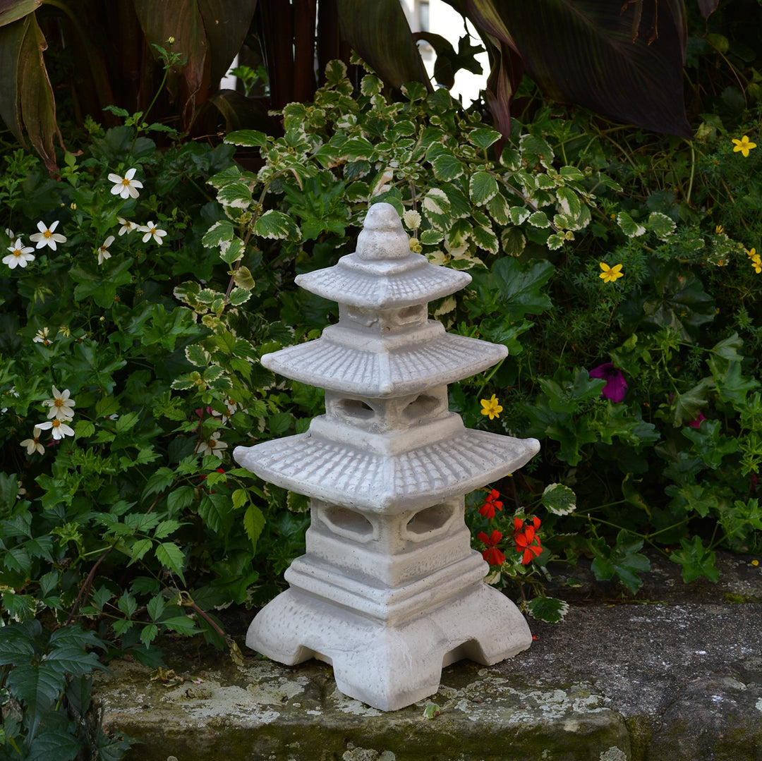 Japanische Steinlaterne Pagode Steinguss 47 cm frostsicher Grau - Bild 5