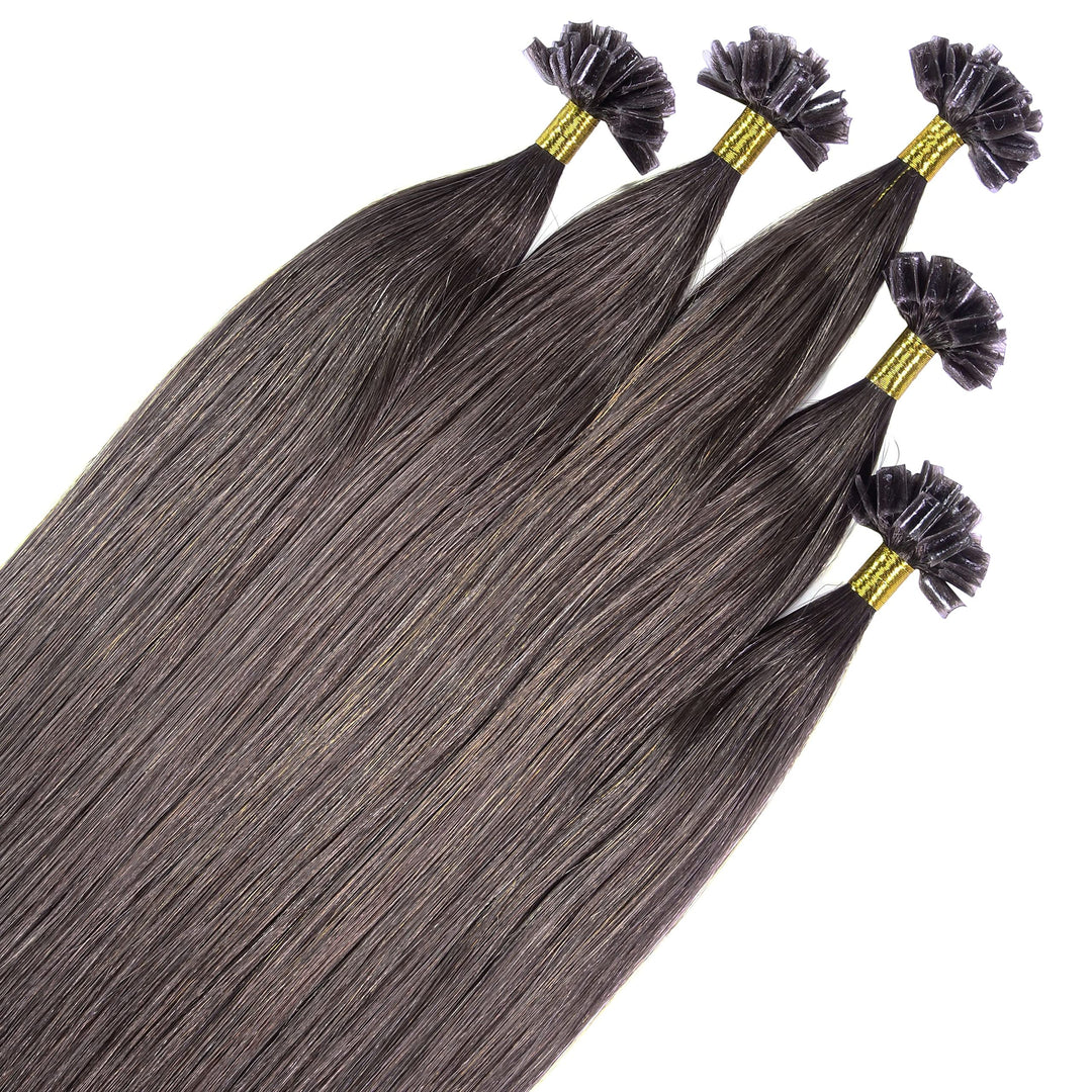 Echthaar Extensions Bondings glatt 50 Strähnen 50cm dunkelblond