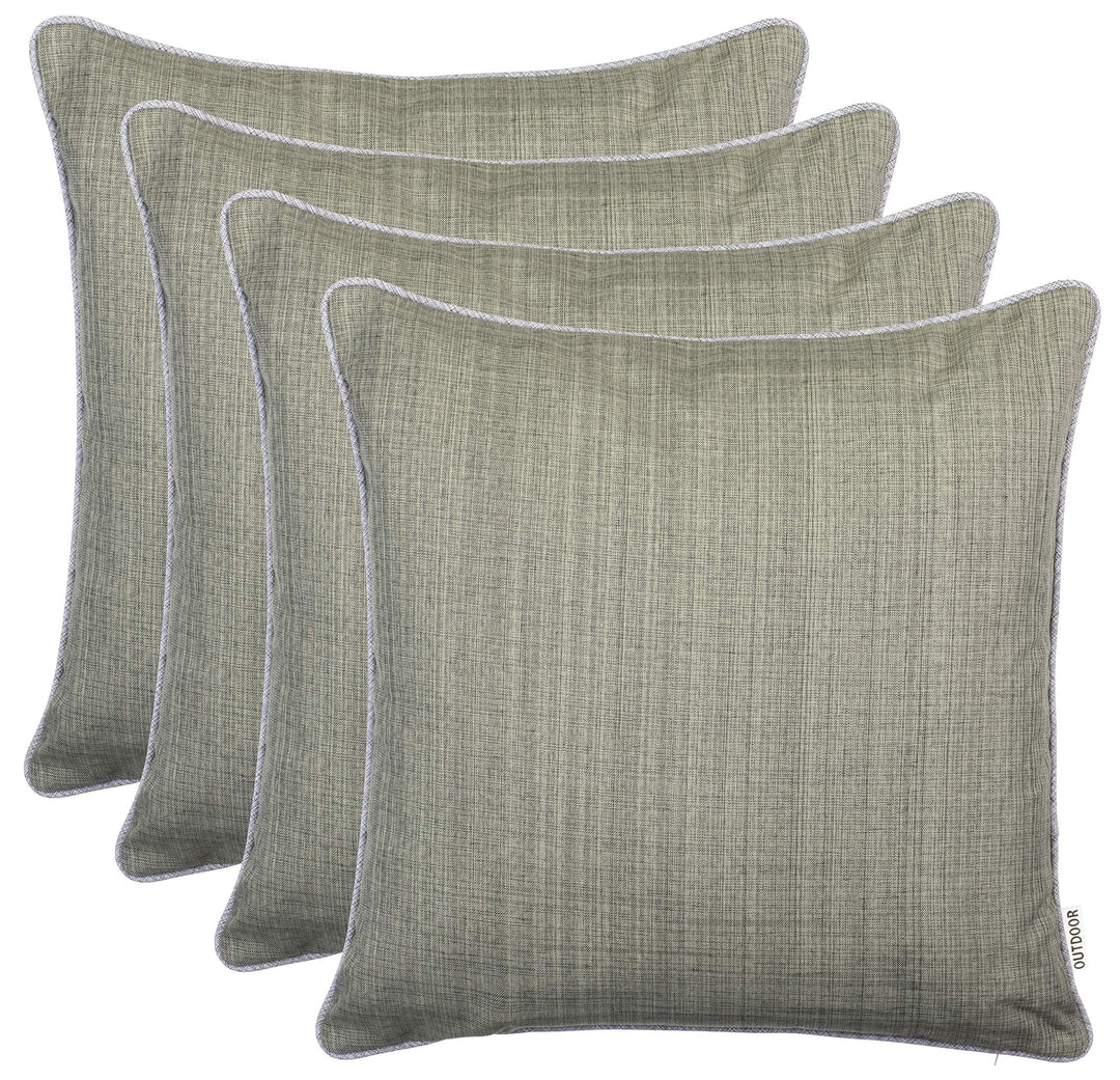 Outdoor-Kissen 4er Set 45x45 cm Leinenoptik wasserabweisend Taupe