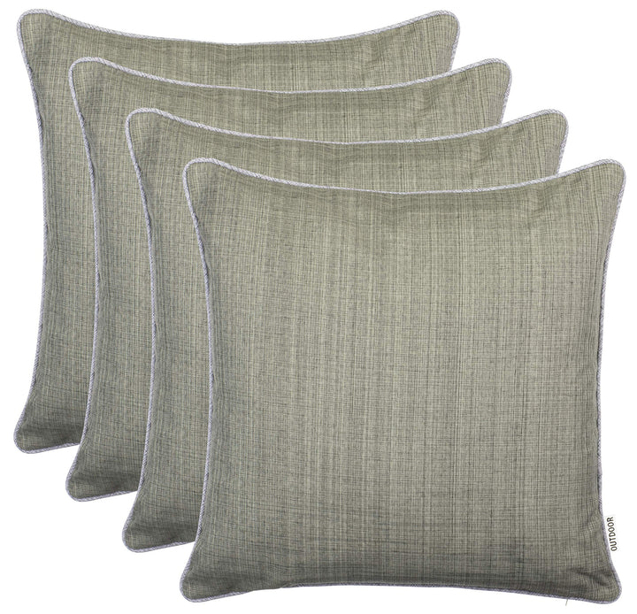 Outdoor-Kissen 4er Set 45x45 cm Leinenoptik wasserabweisend Taupe