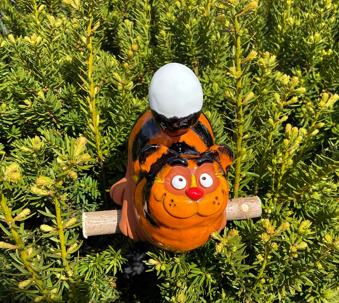 Gartenstecker Katze Keramik handgefertigt wetterfest 30 cm - Bild 7