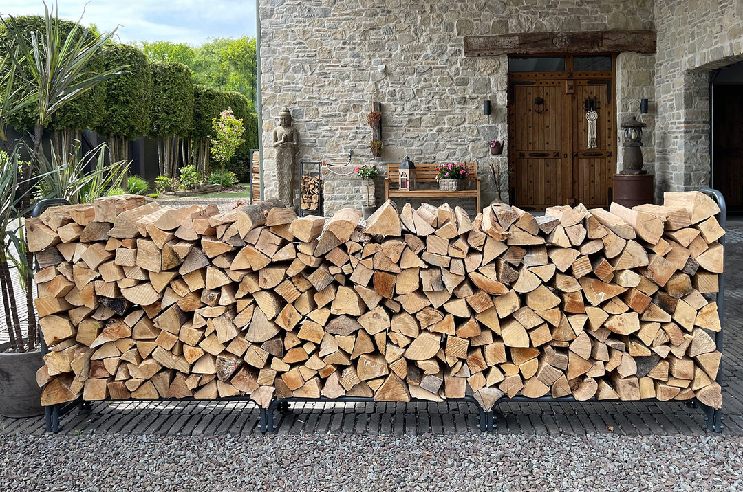 Kaminholzregal Metall Anthrazit 272x25x95 cm mit Schutzhülle 1 m³ - Bild 4