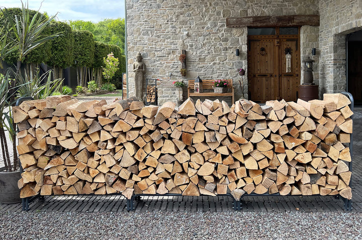 Kaminholzregal Metall Anthrazit 272x25x95 cm mit Schutzhülle 1 m³ - Bild 4