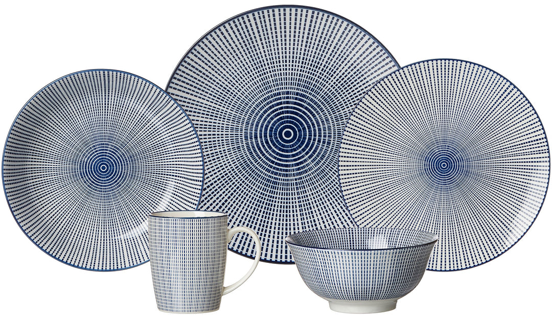 Speiseteller Set Porzellan 4-teilig Blau-Weiss 26,5 cm Royal Makoto - Bild 3