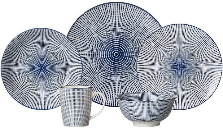 Speiseteller Set Porzellan 4-teilig Blau-Weiss 26,5 cm Royal Makoto - Bild 3