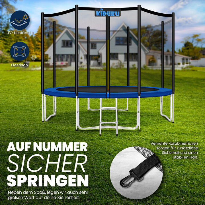 Trampolin Sicherheitsnetz 366 cm für 8 Stangen Polyethylen UV-beständig - Bild 3