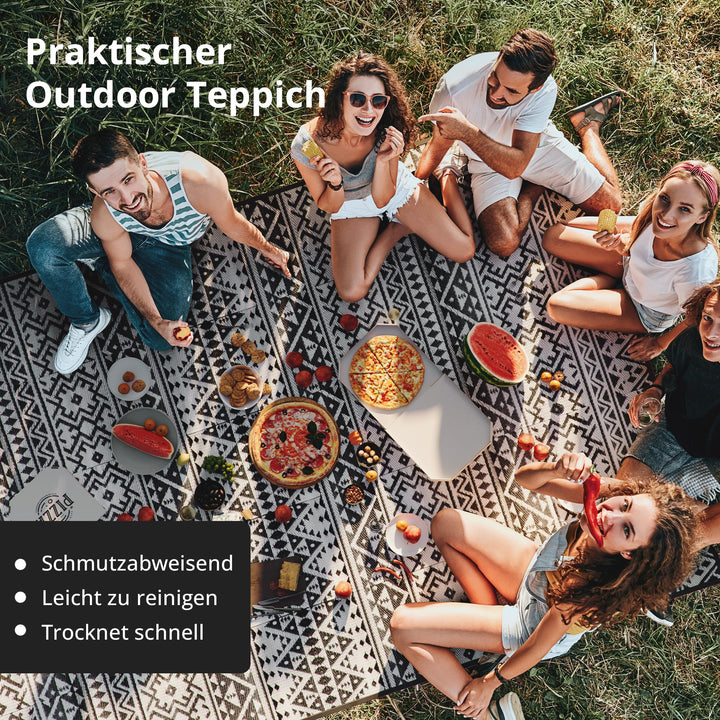 Outdoor Teppich 250x400 cm Polypropylen wetterfest faltbar mit Tasche - Bild 2