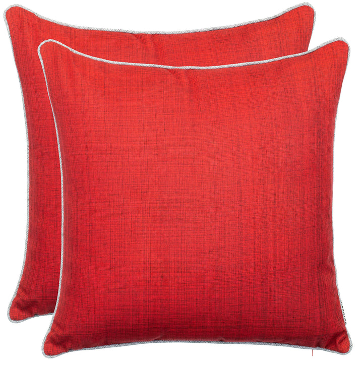 Outdoor-Kissen 2er Set 45x45 cm Leinenoptik wasserabweisend Rot