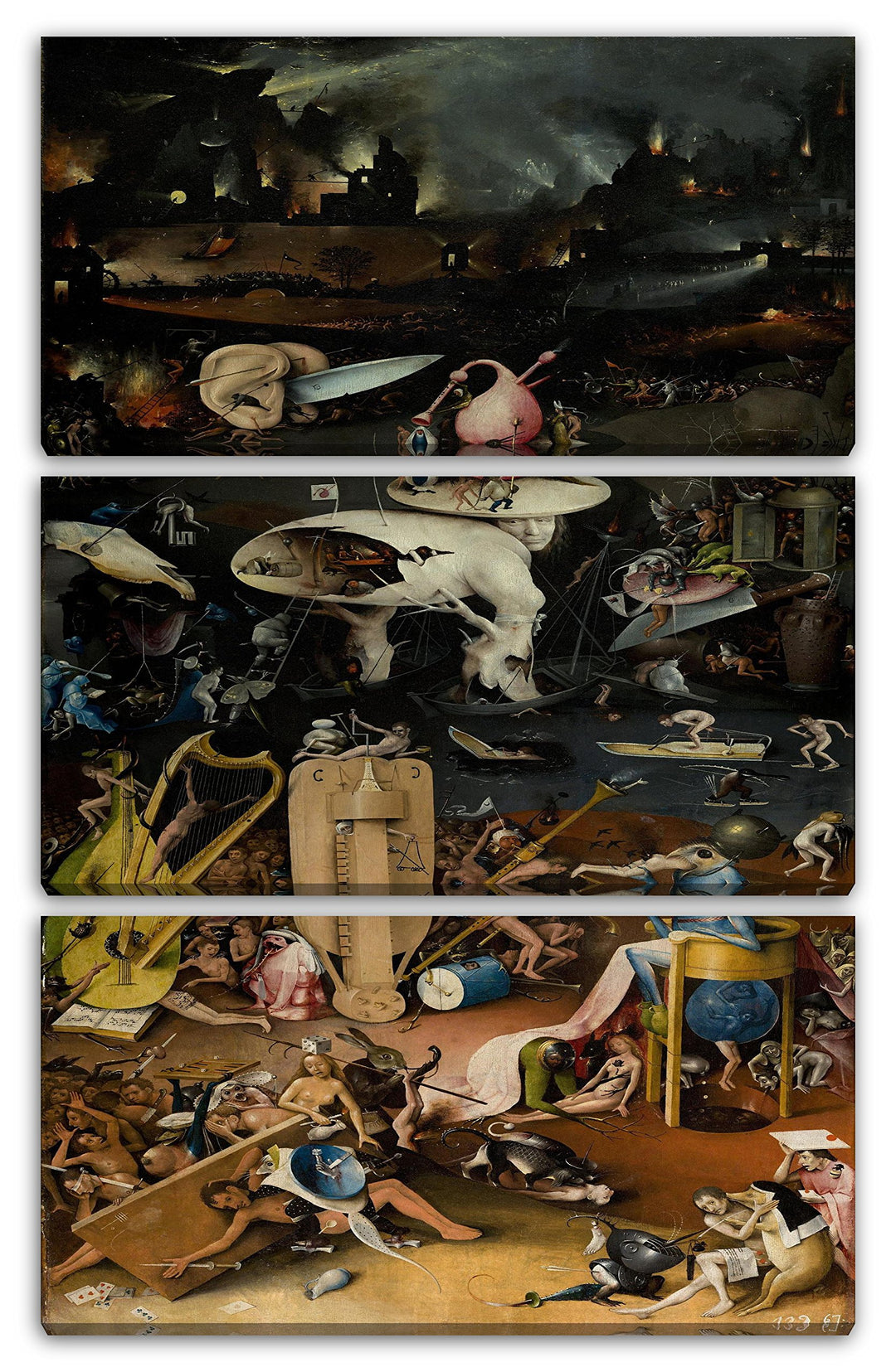 Leinwandbild 3-teilig Garten der Lüste Bosch 80x120cm
