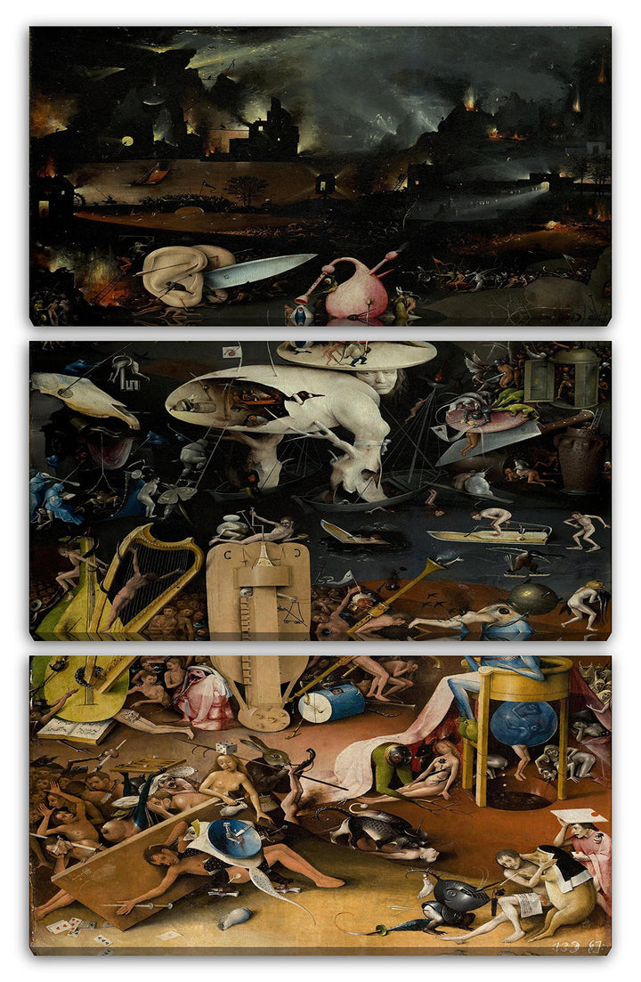 Leinwandbild 3-teilig Garten der Lüste Bosch 80x120cm