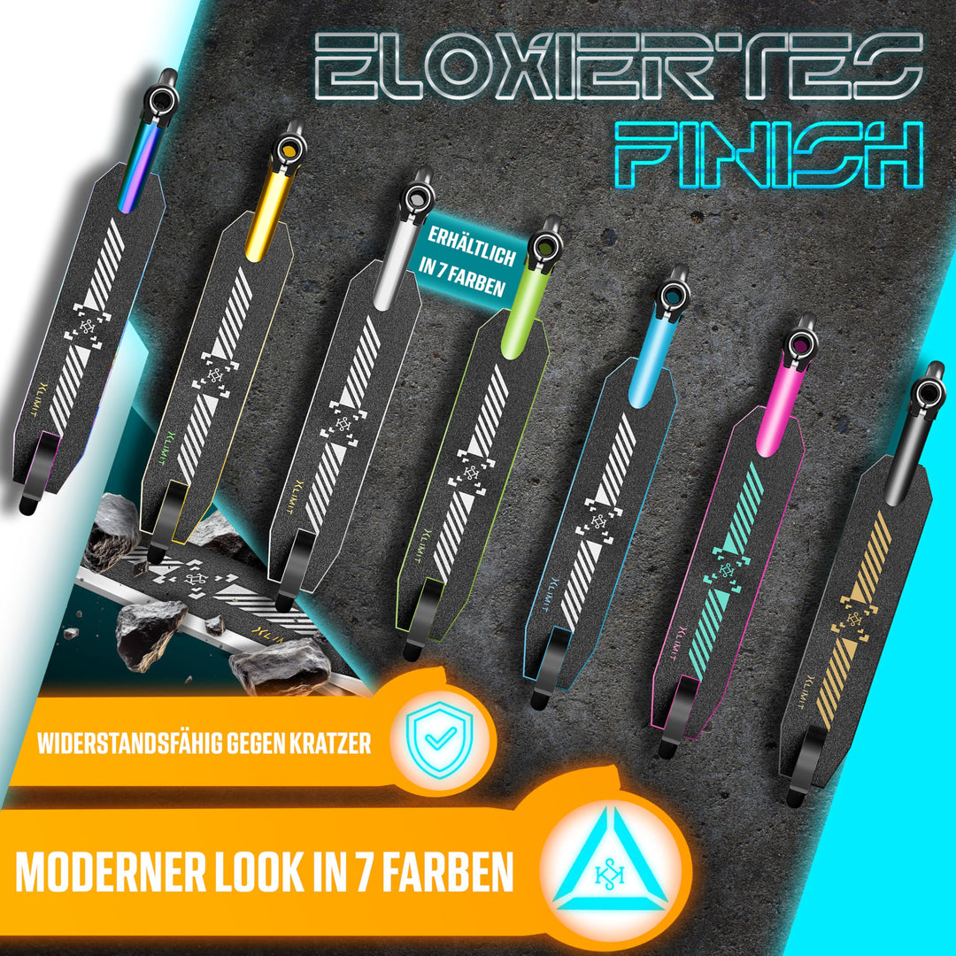 Stunt Scooter 360° Lenkung Aluminium 110mm PU-Räder ABEC-9 mit Ständer - Bild 6