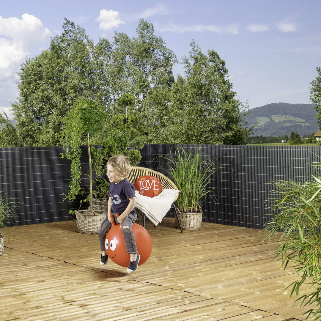Sichtschutzmatte PVC 1x3m Anthrazit Balkon Garten Terrasse - Bild 3