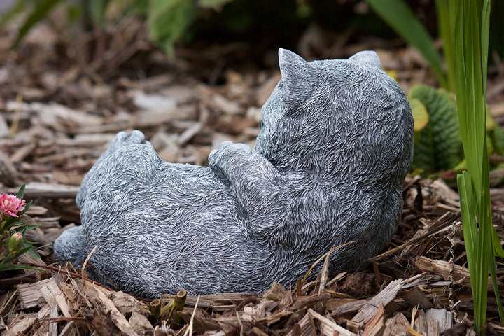 Steinfigur Katze spielend Steinguss frostfest bis -30°C Gartendeko - Bild 8